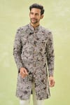 Buy_Arihant Rai Sinha_White Silk, Velvet Sequins, Embroidery Sherwani With Pant _Online_at_Aza_Fashions
