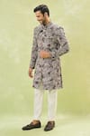 Shop_Arihant Rai Sinha_White Silk, Velvet Sequins, Embroidery Sherwani With Pant _Online_at_Aza_Fashions