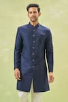 Buy_Arihant Rai Sinha_Cream Acrylic, , Satin Sequins, Embroidery Sherwani And Pant Set _Online_at_Aza_Fashions