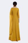 Shop_Onaya_Yellow Crepe Sequins, Embroidery V-neck Floral Anarkali Set _at_Aza_Fashions