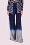 Shop_Onaya_Navy Silk Cut Work, Mirrors, Sequins, Cutdana Embroidered Blazer And Pant Set _Online_at_Aza_Fashions