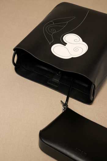 Shop_Ampm_Black Embroidery Inlay Work Shoulder Bag _Online_at_Aza_Fashions