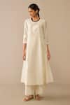 Shop_Ampm_Ivory Chanderi Embroidery Round Neck Kurta Palazzo Set _Online_at_Aza_Fashions