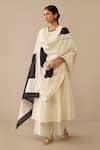 Ampm_Ivory Chanderi Embroidery Round Neck Kurta Palazzo Set _at_Aza_Fashions