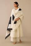 Buy_Ampm_Ivory Chanderi Embroidery Round Neck Kurta Palazzo Set _at_Aza_Fashions