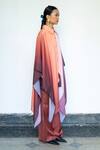Buy_Lahario_Purple Linen Cape Collared Shaded And Trouser Set _Online_at_Aza_Fashions