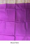 Zal From Benaras_Purple Silk, Kota Doria Embroidery Round Neck Hand Woven Floral Geometric Saree _at_Aza_Fashions