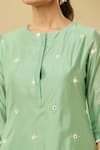 Buy_Naintara Bajaj_Green Chanderi Mirrors, Sequins Round Neck Embroidered Kurta And Pant Set 