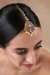 Buy_Ekathva Jaipur_Pink Stone Embellished Maangtikka _at_Aza_Fashions