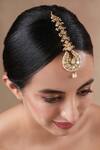 Buy_Ekathva Jaipur_Gold Plated Moissanite Polki Embellished Maangtikka _at_Aza_Fashions