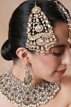 Shop_Ekathva Jaipur_Gold Plated Polki Embellished Passa _at_Aza_Fashions