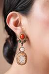Shop_Ekathva Jaipur_Multi Color Stones, Beads Victorian Embellished Earrings_at_Aza_Fashions