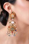 Shop Ekathva Jaipur Multi Color Stones, Beads Dangler Earrings at Aza Fashions Shop_Ekathva Jaipur_Multi Color Stones, Beads Dangler Earrings_at_Aza_Fashions