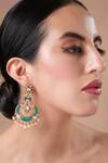 Buy Ekathva Jaipur Emerald Green Beads, Diamonds Polki Drop Earrings at Aza Fashions Buy_Ekathva Jaipur_Emerald Green Beads, Diamonds Polki Drop Earrings_at_Aza_Fashions