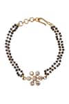 Shop_Sica Jewellery_Black Crystals Flora Mangalsutra Bracelet _at_Aza_Fashions