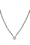 Shop_Sica Jewellery_Black Chakra Bloom Pendant Mangalsutra _at_Aza_Fashions