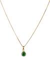 Sica Jewellery_Green Crystals, Stones Cubic Zirconia Faux Emerald Pendant Set _Online_at_Aza_Fashions