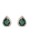 Buy_Sica Jewellery_Green Crystals, Stones Cubic Zirconia Faux Emerald Pendant Set _Online_at_Aza_Fashions