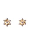 Shop_Sica Jewellery_White Crystals Cubic Zirconia Star Stud Earrings _at_Aza_Fashions
