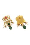 Buy_Sangeeta Boochra_Multi Color Stones, Zari Gold Plated Kundan Earrings _Online_at_Aza_Fashions
