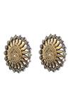 Buy_Sangeeta Boochra_Multi Color Zari Gold Tone Kundan Stud Earrings _Online_at_Aza_Fashions