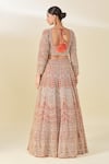 Shop_Azeera_Orange Embroidered Cutdana Leaf Lehenga Set _at_Aza_Fashions