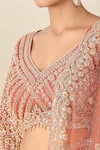 Shop_Azeera_Orange Embroidered Cutdana Leaf Lehenga Set _Online_at_Aza_Fashions