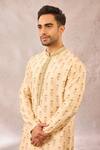 Shop_Masaba_Beige Viscose Sequins Floral Print Designer Kurta _at_Aza_Fashions