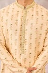 Masaba_Beige Viscose Sequins Floral Print Designer Kurta _Online_at_Aza_Fashions