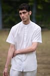 Raas Life_White Linen, Cotton Solid Shirt And Pant Set _Online_at_Aza_Fashions