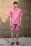 Buy_Raas Life_Pink Linen, Cotton Half Sleeve Shirt _at_Aza_Fashions