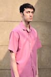 Raas Life_Pink Linen, Cotton Half Sleeve Shirt _Online_at_Aza_Fashions
