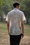 Shop_Raas Life_Cream Linen, Cotton Embroidery Floral Applique Shirt _at_Aza_Fashions