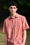 Buy_Raas Life_Pink Cotton, Silk Applique Flower Embroidered Shirt _Online_at_Aza_Fashions