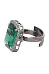 Buy_Moh-Maya by Disha Khatri_Emerald Green Crystals, Stones Cubic Zirconia Ring _Online_at_Aza_Fashions