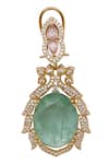 Buy_Moh-Maya By Disha Khatri_Green Stones, Crystals Gold Plated And Cubic Zirconia Jewelry Set _Online_at_Aza_Fashions