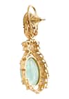 Shop_Moh-Maya By Disha Khatri_Green Stones, Crystals Gold Plated And Cubic Zirconia Jewelry Set _Online_at_Aza_Fashions