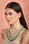 Shop_Moh-Maya by Disha Khatri_Green Layered Necklace With Agate Beads _Online_at_Aza_Fashions