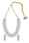 Shop Moh-Maya By Disha Khatri Gold Plated Metallic Thread, Stones Kundan Moissanite Polki Necklace Set at Aza Fashions Shop_Moh-Maya By Disha Khatri_Gold Plated Metallic Thread, Stones Kundan Moissanite Polki Necklace Set _at_Aza_Fashions