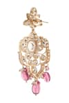 Moh-Maya By Disha Khatri_Red Pearls, Crystals, Cut Work, Diamonds Gold Plated And Ruby Necklace Set _Online_at_Aza_Fashions