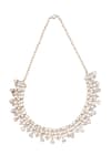 Shop Moh-Maya By Disha Khatri Gold Plated Crystals, Stones Cubic Zirconia Necklace Set Online at Aza Fashions Shop_Moh-Maya By Disha Khatri_Gold Plated Crystals, Stones Cubic Zirconia Necklace Set _Online_at_Aza_Fashions