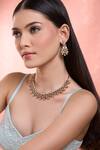 Buy Moh-Maya By Disha Khatri Gold Plated Crystals, Stones Cubic Zirconia Necklace Set Buy_Moh-Maya By Disha Khatri_Gold Plated Crystals, Stones Cubic Zirconia Necklace Set