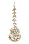 Shop_Moh-Maya By Disha Khatri_Gold Plated Moissanite Pearl Maangtikka _at_Aza_Fashions