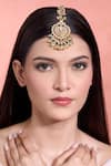 Moh-Maya By Disha Khatri_Gold Plated Moissanite Pearl Maangtikka _Online_at_Aza_Fashions
