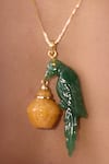 Shop_Goddess Of Glocal_Yellow Gold Plated Aesop Pendant Necklace _at_Aza_Fashions