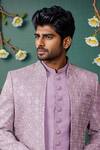 Buy_Arihant Rai Sinha_Purple Silk Embroidery, Sequins Floral Jacket Set _Online_at_Aza_Fashions