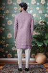 Shop_Arihant Rai Sinha_Purple Silk Embroidery, Sequins Floral Jacket Set _at_Aza_Fashions