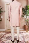 Shop_Arihant Rai Sinha_Pink Silk Embroidery, Sequins Geometric Thread Sherwani And Pant _at_Aza_Fashions