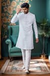 Shop Arihant Rai Sinha Off White Silk Beads Bloom Embroidered Sherwani And Churidar at Aza Fashions Shop_Arihant Rai Sinha_Off White Silk Beads Bloom Embroidered Sherwani And Churidar _at_Aza_Fashions