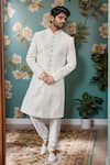 Buy Arihant Rai Sinha Off White Silk, Faux Leather Embroidery Celeste Bloom Sherwani And Churidar at Aza Fashions Buy_Arihant Rai Sinha_Off White Silk, Faux Leather Embroidery Celeste Bloom Sherwani And Churidar _at_Aza_Fashions